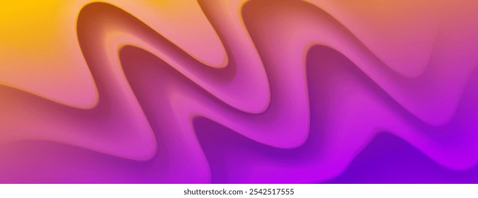 yellow and purple gradient abstract background with layered wave dimension