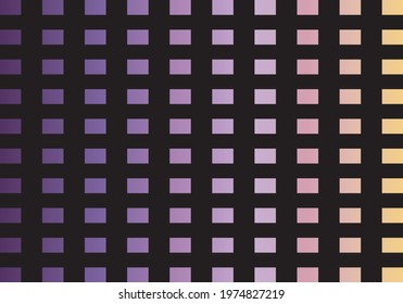 Yellow purple gradient background in rectangular squares on black background