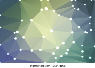 Yellow purple grey abstract low poly geometric background with defocused lights