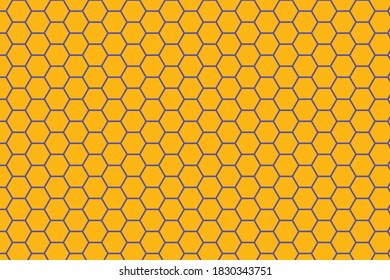 Gelbes violettes Wabenbild, sechseckiges Hintergrundmuster. Vektorisolierte Textur. Comb nahtlose Textur Design. Vektorhexagonale Zellstruktur.