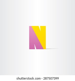 yellow purple letter n logotype vector design