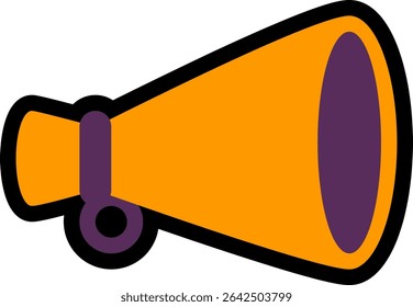 Icono de Vector de megáfono amarillo y púrpura