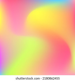 Yellow Purple Multicolor Blurred Curve Gradient Backdrop. Neon Dynamic Green Color Blue Wallpaper. Happy Rainbow Pastel Light Blurry Texture. Liquid Wavy Pink Fluid Water Swirl Gradient Mesh.