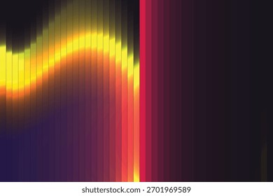 Fundo de Ondulação Fractal Gradiente com Lâmina de Néon Roxo Amarelo