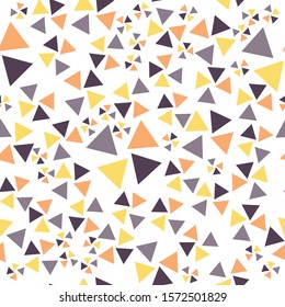 Yellow, purple, orange triangle design print seamless