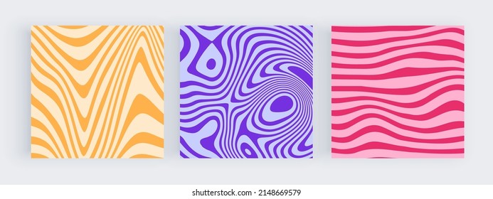 Yellow, Purple And Pink Groovy Retro Design For Social Media Backgrounds