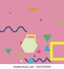 Yellow Purple Pink Modern Hipster Style Background. Orange Violet Green Digital Geometrical Modern Design. Colorful Red Blue Ornamental Fabrics. Grey Multicolor Simple Vector Design Pic.