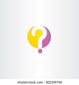 yellow purple question mark logo design 