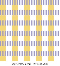 Fondo de ilustración de patrón de cuadros a rayas amarillas y moradas. Gráfico de patrón utilizado para Fondo de pantalla, baldosa, tela, textil, interior.