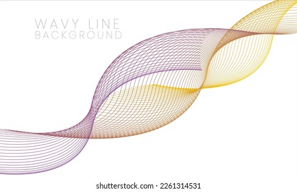 Hintergrund der gelben violetten Welle. Abstrakter Hintergrund, Vektorgrafik-Vorlage für Ihre Ideen, Linien Textur, gewellte Linien Textur. Für Design-Ressourcen