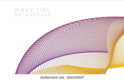 Yellow Purple Wave Lines Background. Abstract background, vector template for your ideas, lines texture, wavy lines texture. For design resources