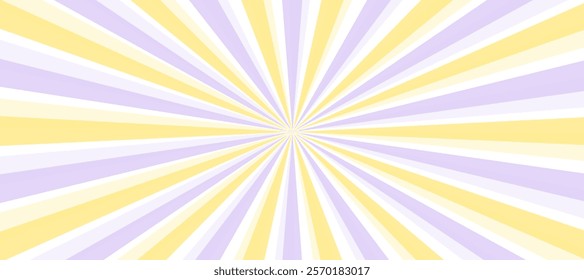 Yellow purple and white sunburst background	