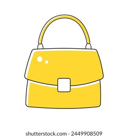 Yellow purse handbag isolated vector illustration