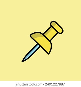 Ilustración vectorial del pasador amarillo