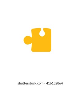 Yellow puzzle icon vector illustration.