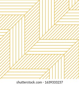 Yellow puzzle mosaic seamless pattern background. Creative line vector illustration for cover, wallpaper. Abstract texture ornament design, repeating tiles. minimalistic shape and isolated objects