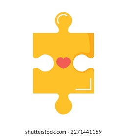 yellow puzzle piece with heart icon