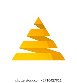 Ícone abstrato da pirâmide amarela com design vetorial