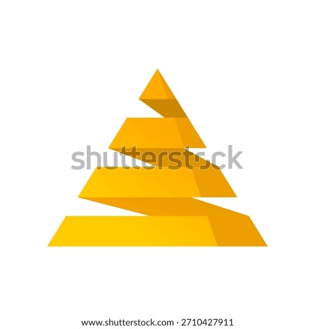 Yellow pyramid abstract icon vector design