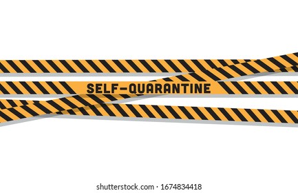 Yellow Quarantine Barricade Tape Flat Style