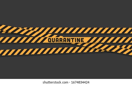 Yellow Quarantine Barricade Tape Flat Style