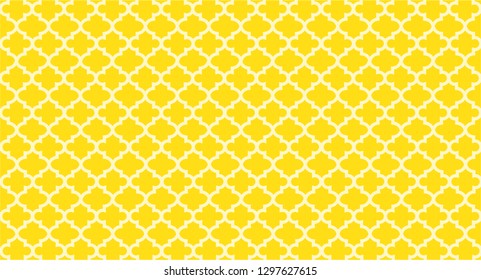 Yellow Quatrefoil Background