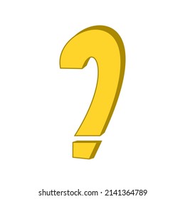 Yellow question mark isolated on white