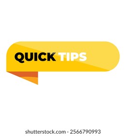 Yellow quick tips banner is showing useful information