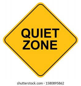 Yellow quiet zone sign. vector icon