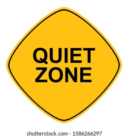 Yellow quiet zone sign. vector icon