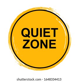 Yellow Quiet Zone Sign. Vector Icon