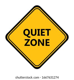 Yellow Quiet Zone Sign Vector Icon Stock Vector (Royalty Free) 1667631274