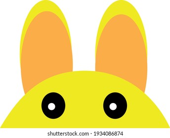Yellow rabbit for illustration and composition for projects