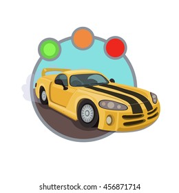 yellow racing car 