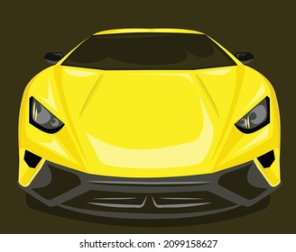 yellow racing car on vector image