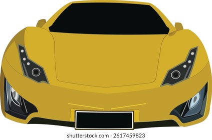 Yellow racing car vector, for symbol, emblem and logo material