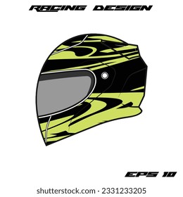 yellow racing helmet wrap sticker design and tril helmet
