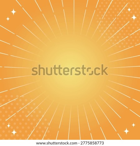 Yellow Radial Burst Background with Copy Space