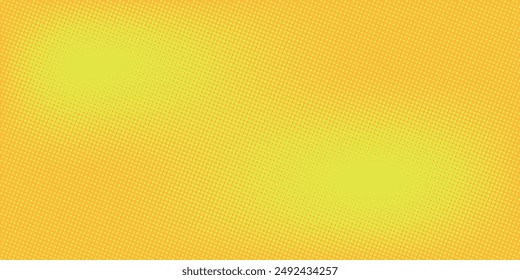 Fondo de semitono radial amarillo. Textura de píxel de grano cómico retro. Fondo de pantalla de dibujos animados. Vector