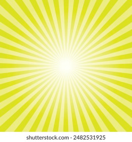 Fondo radial amarillo de los rayos del sol. El amarillo neón y la miel succiona el patrón de la explosión del sol para diversos propósitos.