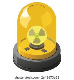 Yellow radiation alert siren emergency beacon radioactive warning system for nuclear hazard safety