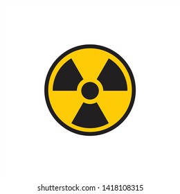 Yellow radioactive / radiation symbol flat yellow vector icon for websites and print - Vector