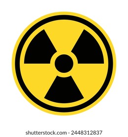 Yellow Radioactive Sign. Radiation Danger Icon. Vector