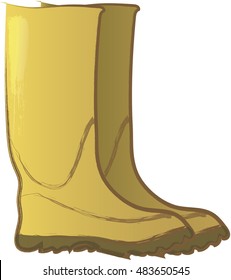 yellow rain boots 