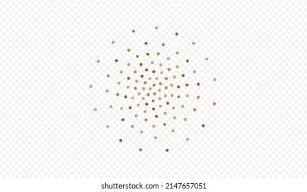 Yellow Rain Bright Vector Transparent Background. Isolated Glow Texture. Gold Dot Golden Illustration. Circle Glamour Postcard.