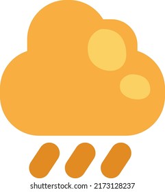 Yellow rain cloud, illustration, vector on a white background.