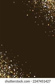 Yellow Rain Glamour Vector Luxury Background. Festive Round Wallpaper. Gold Circle Rich Illustration. Dot Anniversary Pattern.
