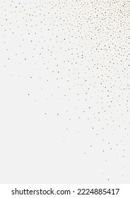Lluvia Amarilla Vector Dorado Fondo Gris. Ilustración de espuma aislada. Postal festiva Golden Polka. Patrón de efecto secuencial.