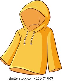 impermeable amarillo en la ilustración de fondo blanco
