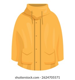 Yellow raincoat protecting from cold and rain, perfect for outdoor activities during autumn or spring
